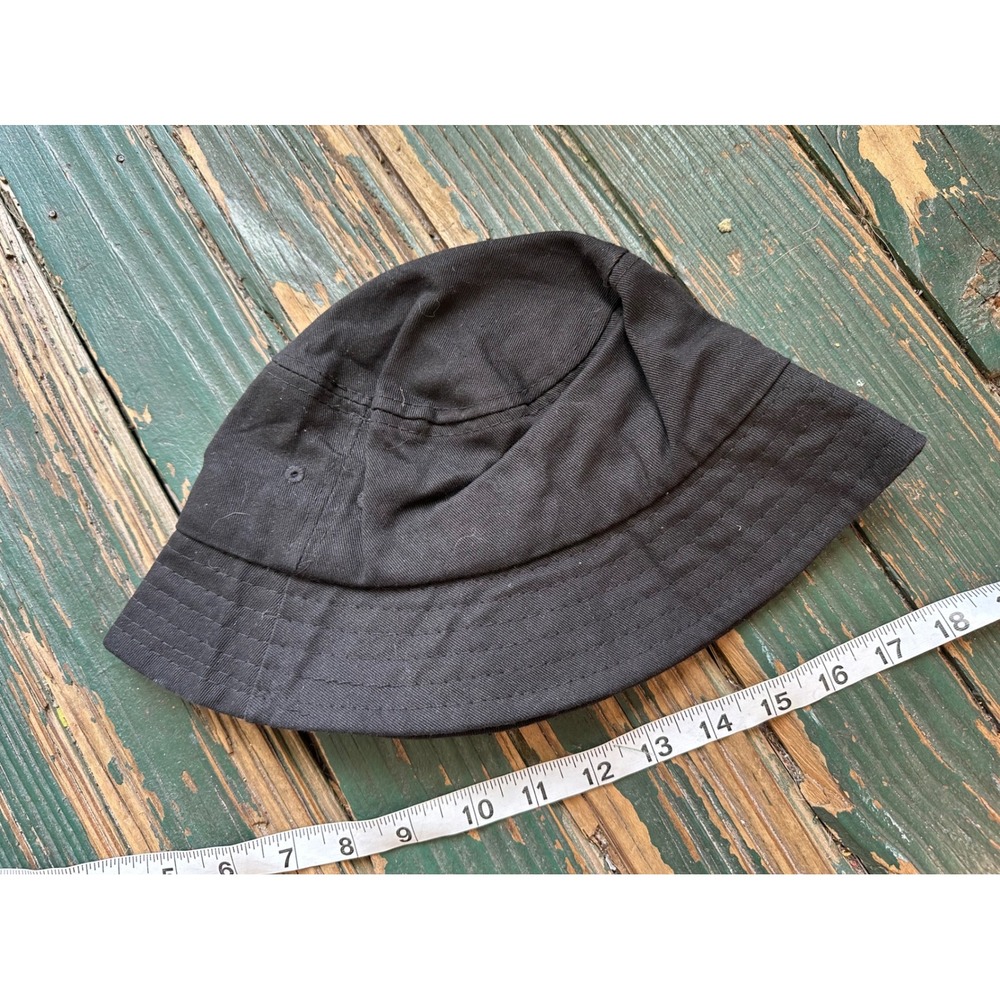 Unbranded Black Cotton Twill Bucket Hat Streetwear Sun Cap Small Medium